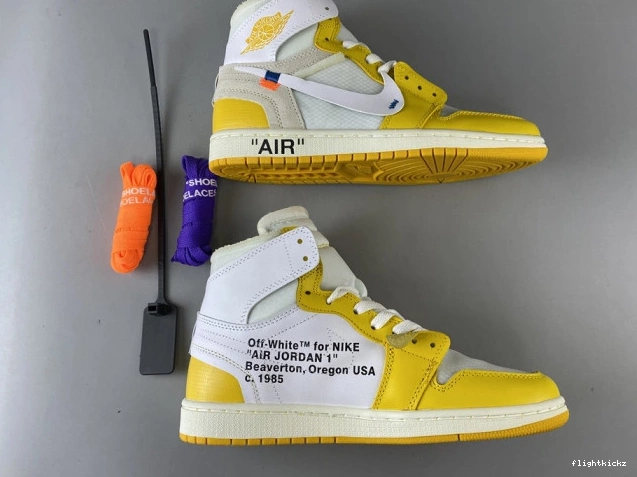 Powder Air 1 White Jordan Yellow-Cone x AQ0818-149 Dark Off-White NRG 0306